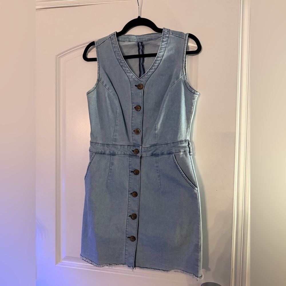 Denim Button-Down Dress